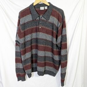 Vntg Field Gear‎ Men's Wool  Cashmere Blend Polo Style Sweater Winter Warm XXLT